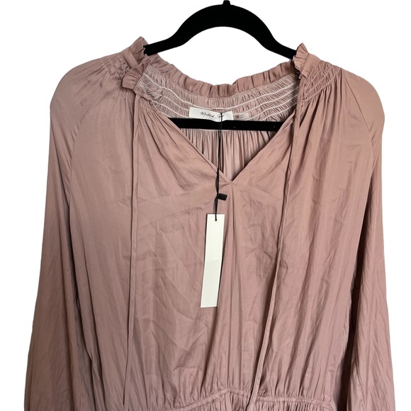 NWT Mustard Seed Mocha Drop Waist Smocked Tiered Ruffle Mini Dress - Size Medium - Picture 4 of 8